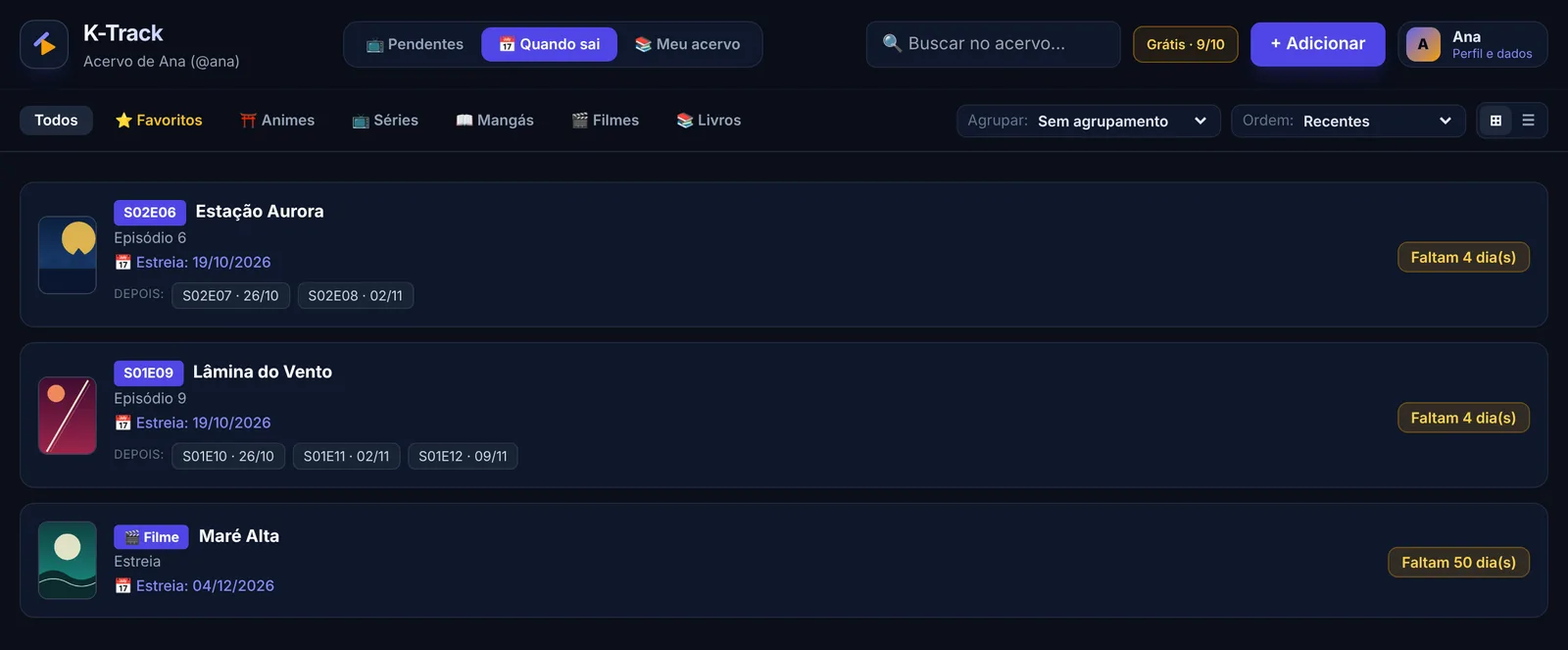 Aba Quando sai com os próximos episódios e estreias